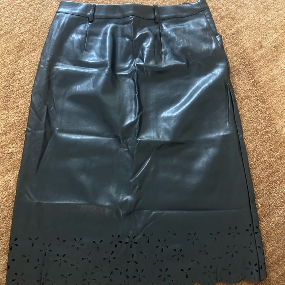 Marc New York Black Leather Midi Skirt